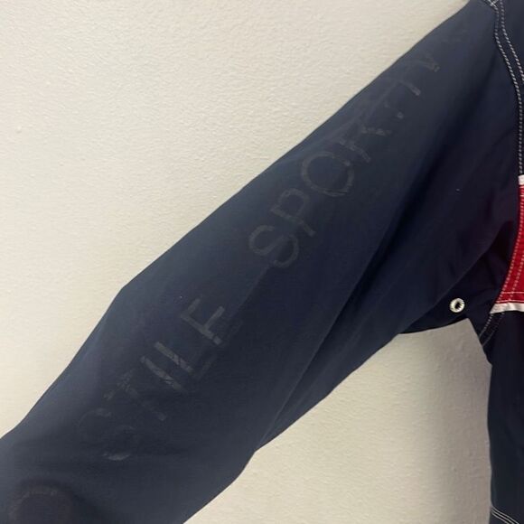 Vintage 90s Ellesse Perugia Italia Men's Navy Blue & Red Windbreaker Size S - Picture 4 of 11
